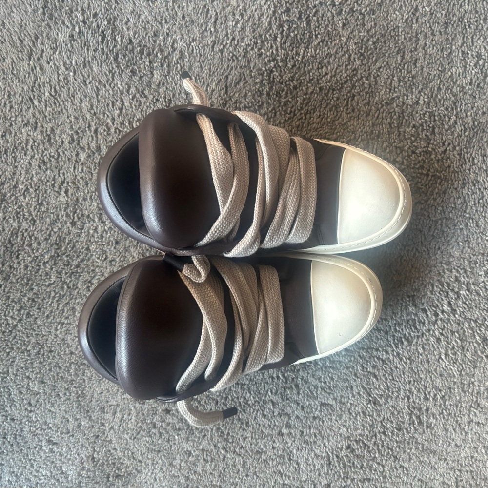 Dark brown Rick Owens Hollywood Jumbo Lace Padded Low
